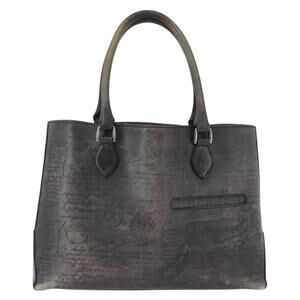 Berluti Leather Calligraphy To Joule Tote Bag Black